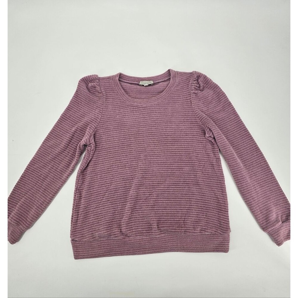 Chenault Chenille Women's Mauve Puff Sleeve Sweater Size S